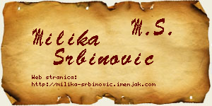 Milika Srbinović vizit kartica